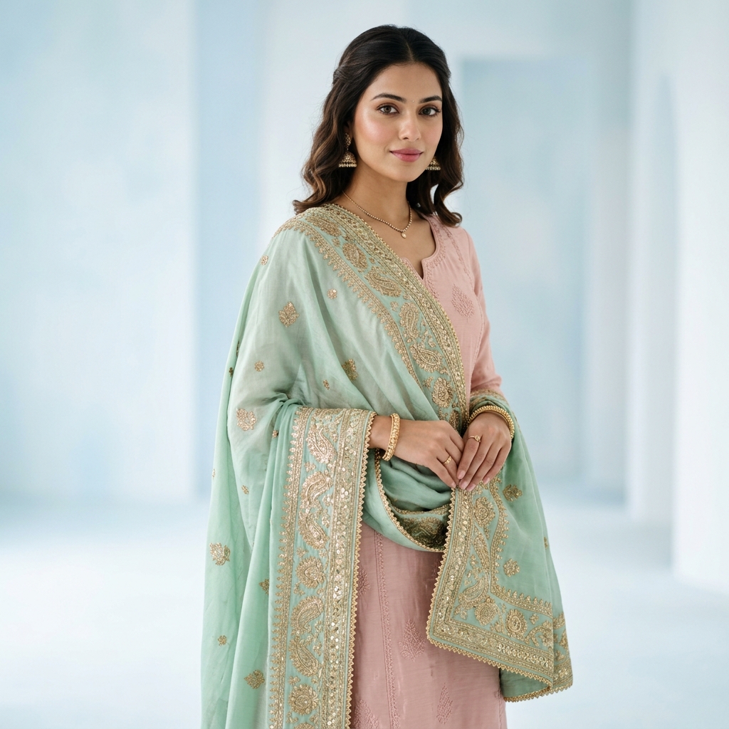 ARNAV Mint Dupatta — Editorial
